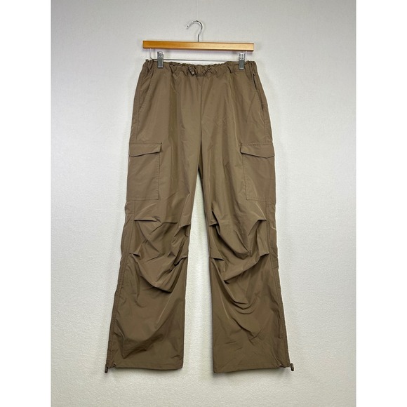 Love Tree Cargo Pants Drawstring Waist Ruched Leg Pocket Detail Brown Size S - Picture 1 of 10